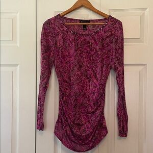 INC International Concepts Fuchsia Long Sleeve Blouse
